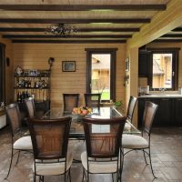 Dining table with glass top