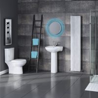 Mur gris salle de bains