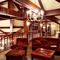 Burgundy color in the design of the living room