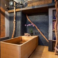 Baignoire en bois de style oriental