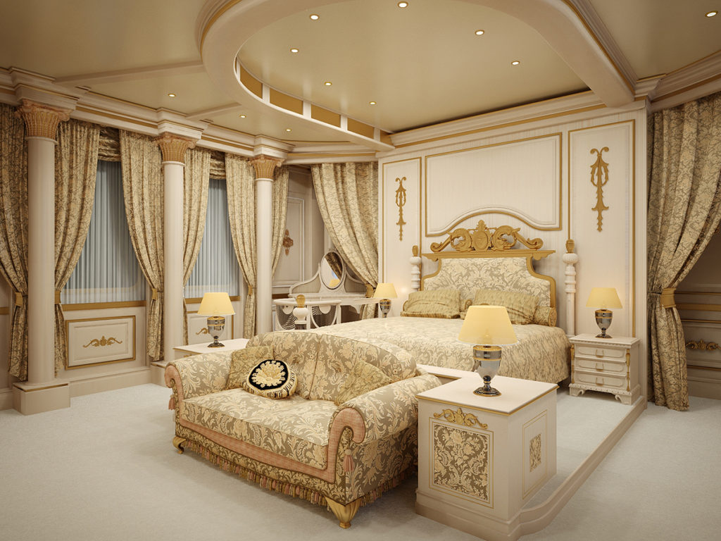 Chambre lumineuse de style empire