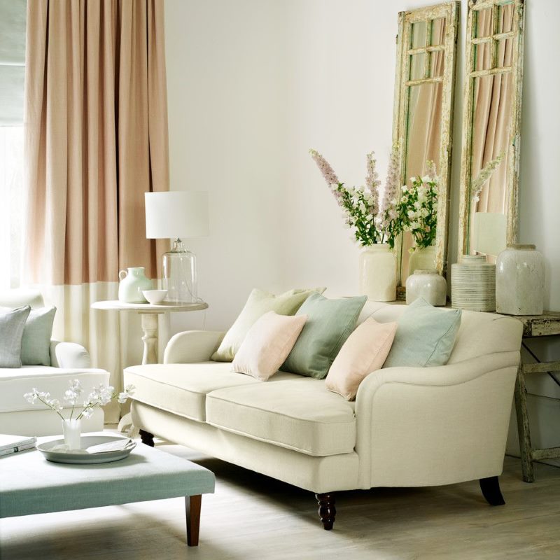 White walls in a rustic living room