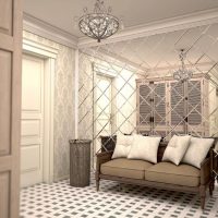 Hallway design with mirror wall