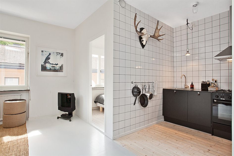 La disposition de la cuisine dans un studio