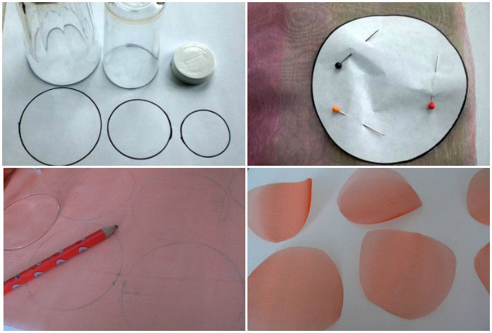 Flans de fleurs bricolage pour tissus