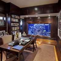 Aquarium in the interior of the study