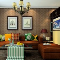 Upholstered furniture in brown color