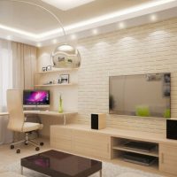 Bureau d'ordinateur dans la conception du salon