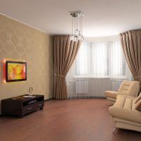 Papier peint beige à l'intérieur du salon