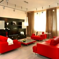 Meubles rembourrés avec sellerie rouge