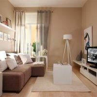 Bibliothèque ouverte sur un canapé dans le salon