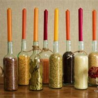 Original candle holders from bottles