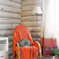Rocking chair in the interior of a private house