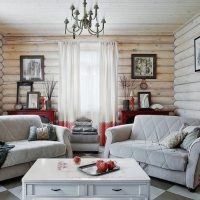 Living room interior with two sofas