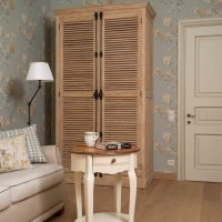 Cabinet with doors made of thin slats