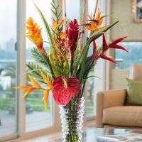 Vase en verre côtelé