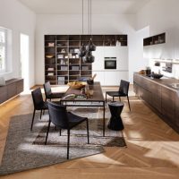 The idea of interior design of a spacious kitchen