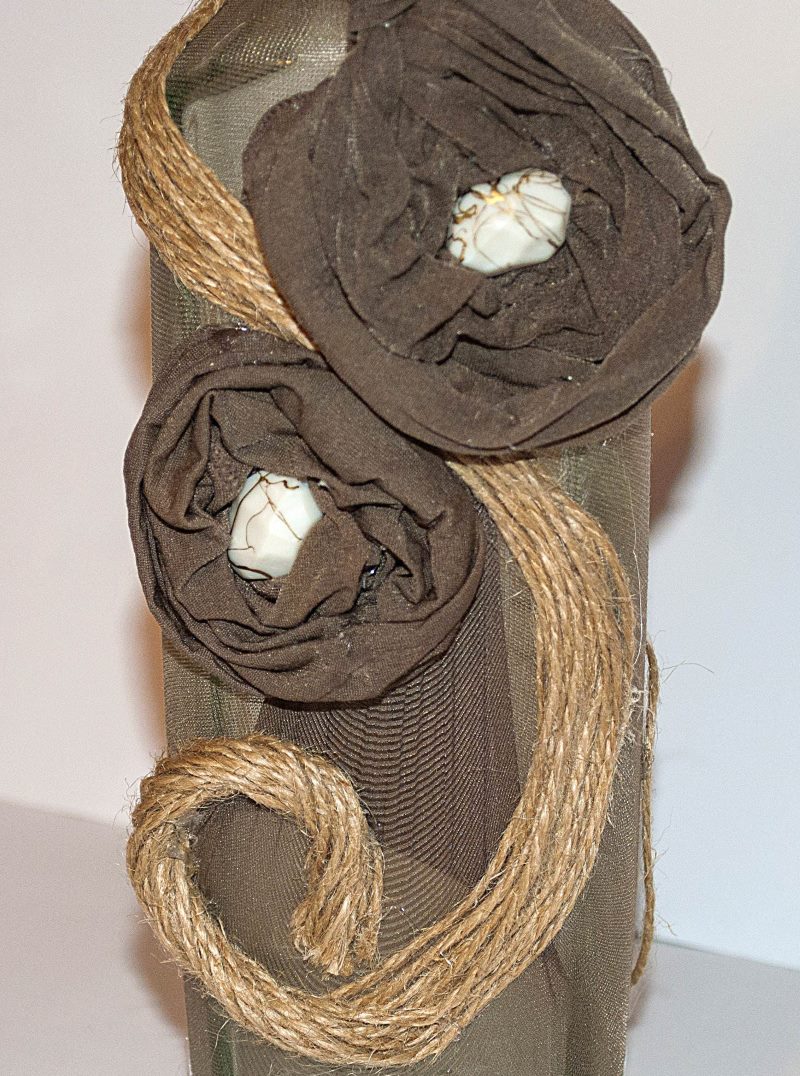 Glass bottle twine decoration