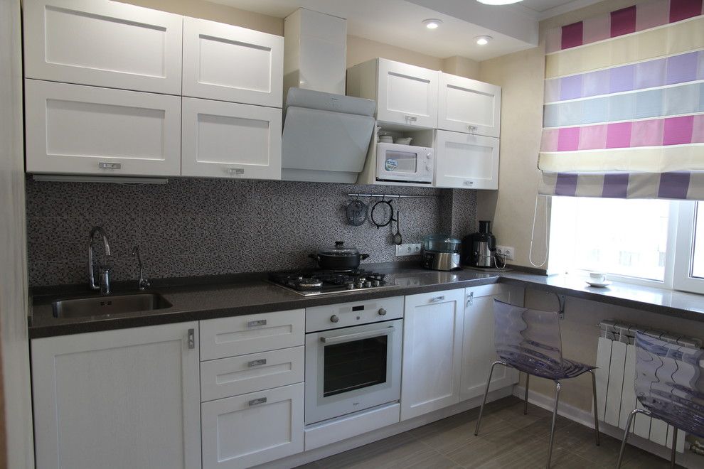 Line furniture in the kitchen of a studio apartment