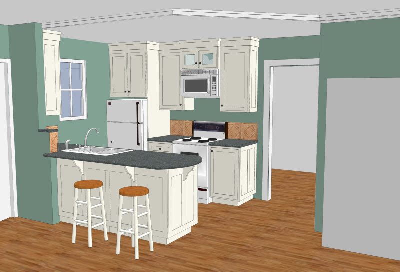 Kitchen project with a breakfast bar