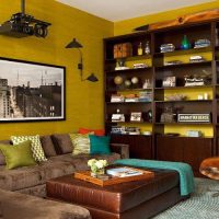 Cabinet furniture in the interior of a modern living room