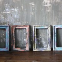 Cadres panachés de lattes minces