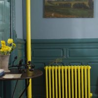 Batterie jaune à l'intérieur du salon