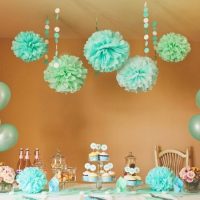 Paper balls on the ceiling of a nursery