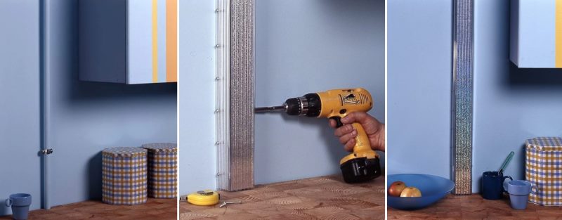 Décorer un tuyau avec un profil pour l'installation de cloisons sèches