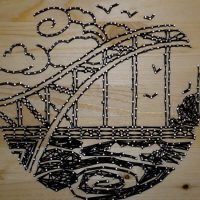 Panneau sur un arbre de fils et d'oeillets