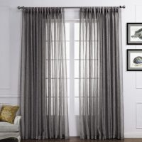 Translucent curtains on the living room door