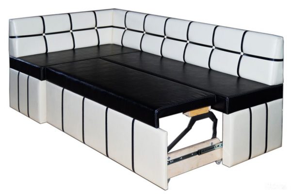 Corner kitchen sofa with wooden frame