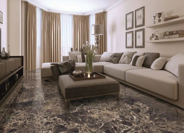 A light brown tint allows you to visually increase the area of the room, and also produces a calming effect.