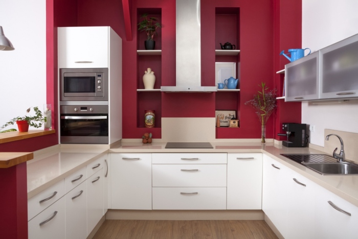 U-shaped kitchen.